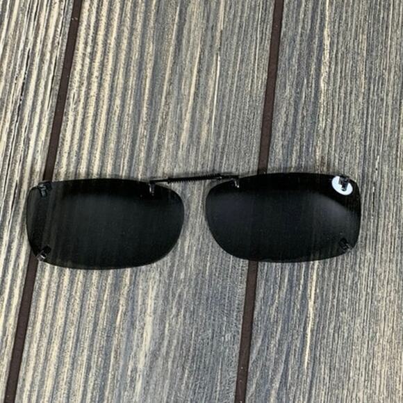 Polar Optics Clip On Sunglasses Black Rectangular Expandable Hard Case - Picture 2 of 9